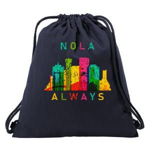 Remember Nola Never Forget New Orleans Always Support Strong Drawstring Bag