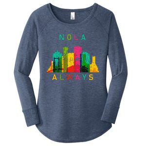 Remember Nola Never Forget New Orleans Always Support Strong Women's Perfect Tri Tunic Long Sleeve Shirt