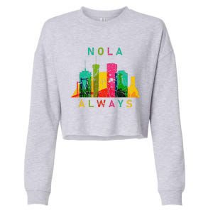 Remember Nola Never Forget New Orleans Always Support Strong Cropped Pullover Crew