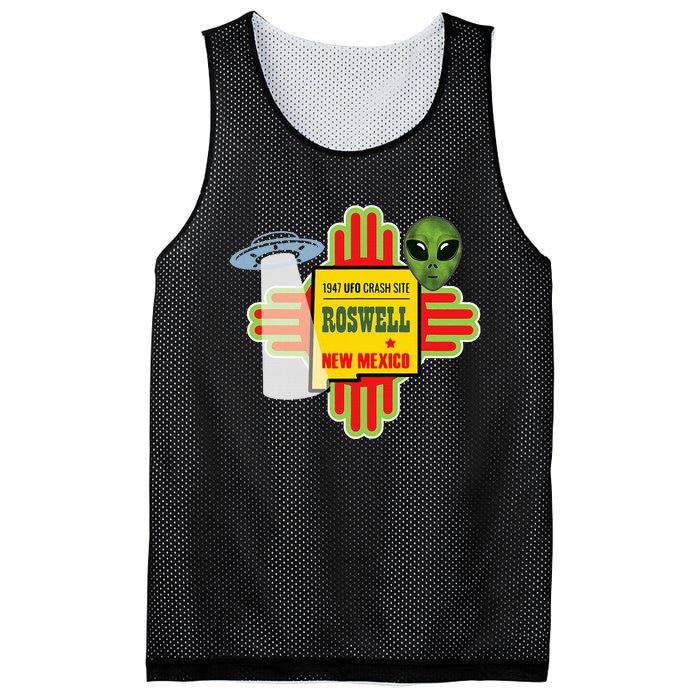 Roswell Nm New Mexico Ufo Alien Crash Site 1947 Zia Mesh Reversible Basketball Jersey Tank