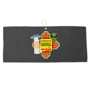 Roswell Nm New Mexico Ufo Alien Crash Site 1947 Zia Large Microfiber Waffle Golf Towel