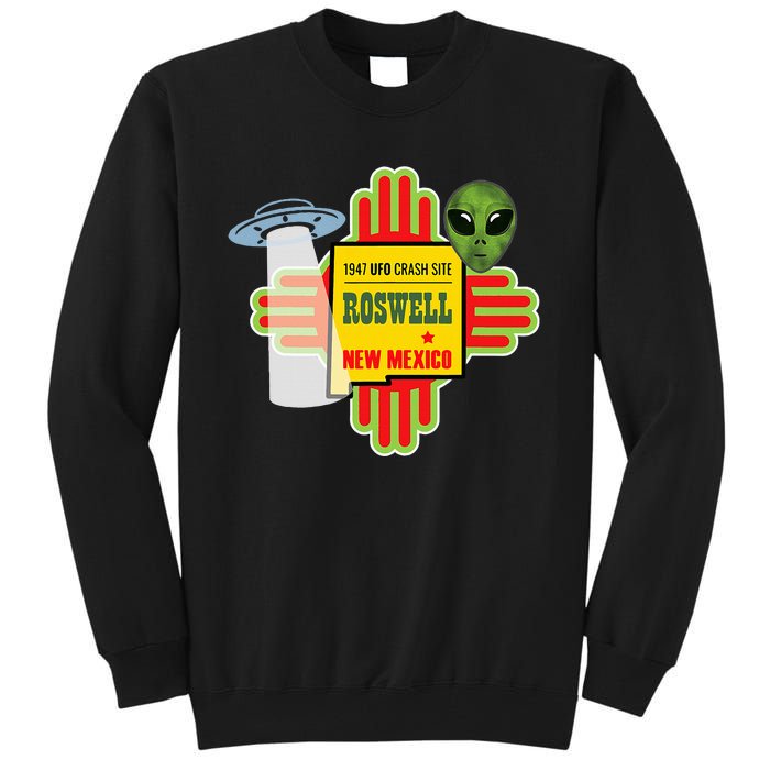 Roswell Nm New Mexico Ufo Alien Crash Site 1947 Zia Tall Sweatshirt