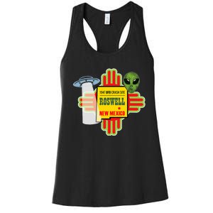 Roswell Nm New Mexico Ufo Alien Crash Site 1947 Zia Women's Racerback Tank