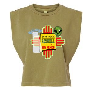 Roswell Nm New Mexico Ufo Alien Crash Site 1947 Zia Garment-Dyed Women's Muscle Tee