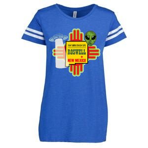 Roswell Nm New Mexico Ufo Alien Crash Site 1947 Zia Enza Ladies Jersey Football T-Shirt