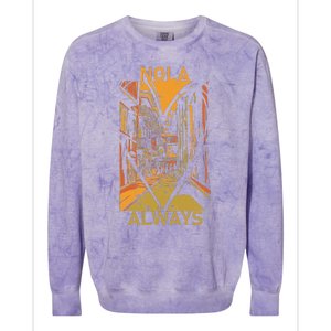 Remember Nola Never Forget New Orleans Always Support Strong Colorblast Crewneck Sweatshirt