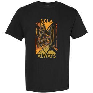 Remember Nola Never Forget New Orleans Always Support Strong Garment-Dyed Heavyweight T-Shirt