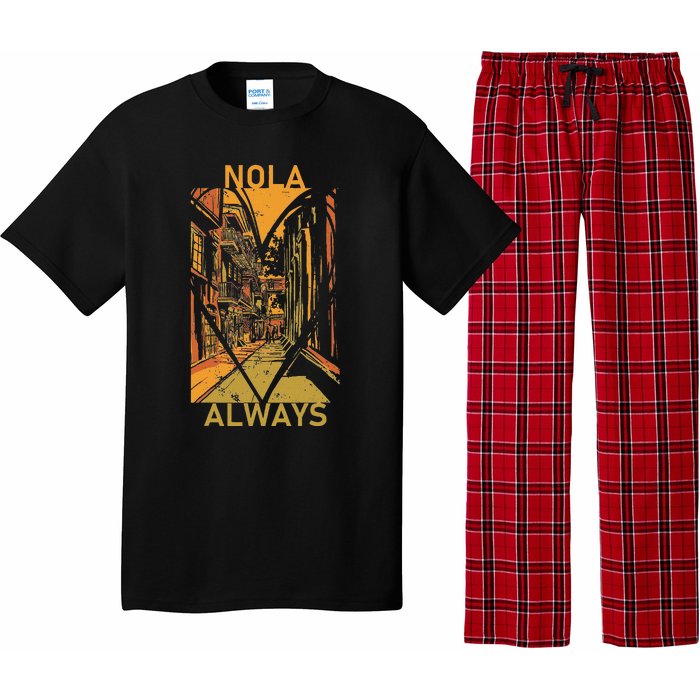 Remember Nola Never Forget New Orleans Always Support Strong Pajama Set