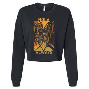 Remember Nola Never Forget New Orleans Always Support Strong Cropped Pullover Crew