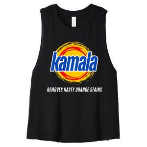 Removes Nasty Orange Stains Funny Kamala Women's Racerback Cropped Tank