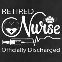Retired Nurse Officially Discharged Retirement Party Gift 7 Panel Mesh Trucker Snapback Hat