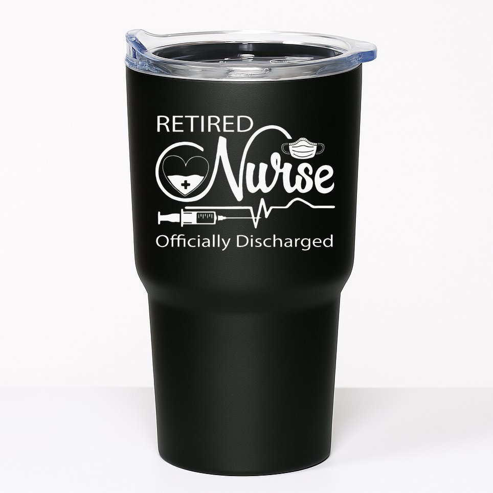 Retired Nurse Officially Discharged Retirement Party Gift Tumbler