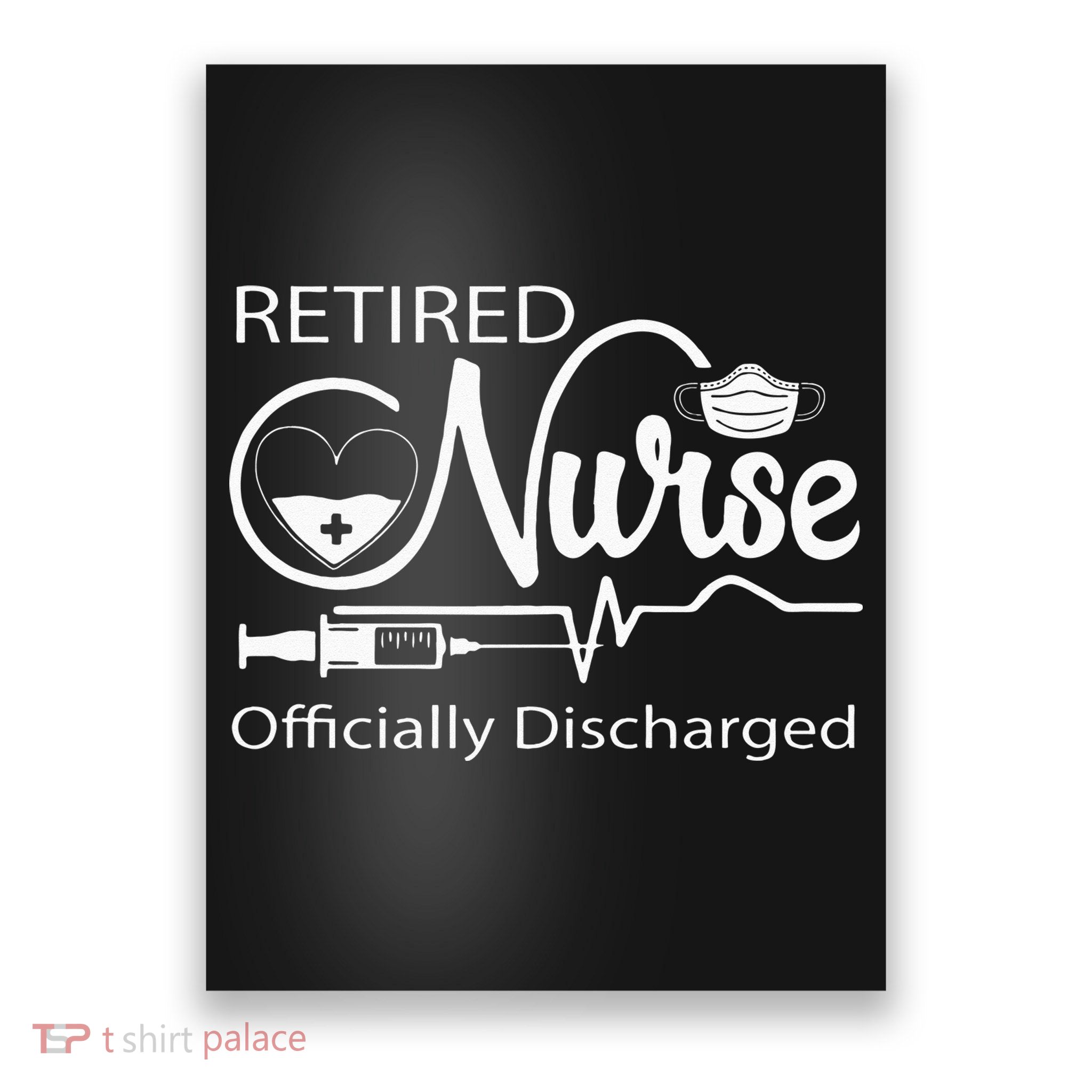 Retired Nurse Officially Discharged Retirement Party Gift Poster