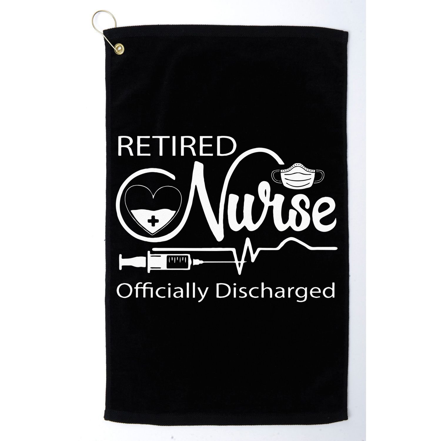 Retired Nurse Officially Discharged Retirement Party Gift Golf Towel