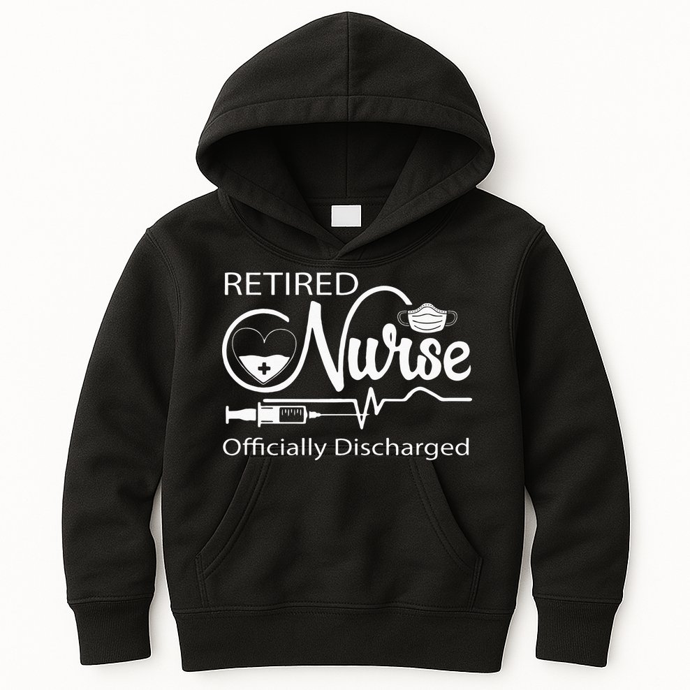 Retired Nurse Officially Discharged Retirement Party Gift Kids Hoodie