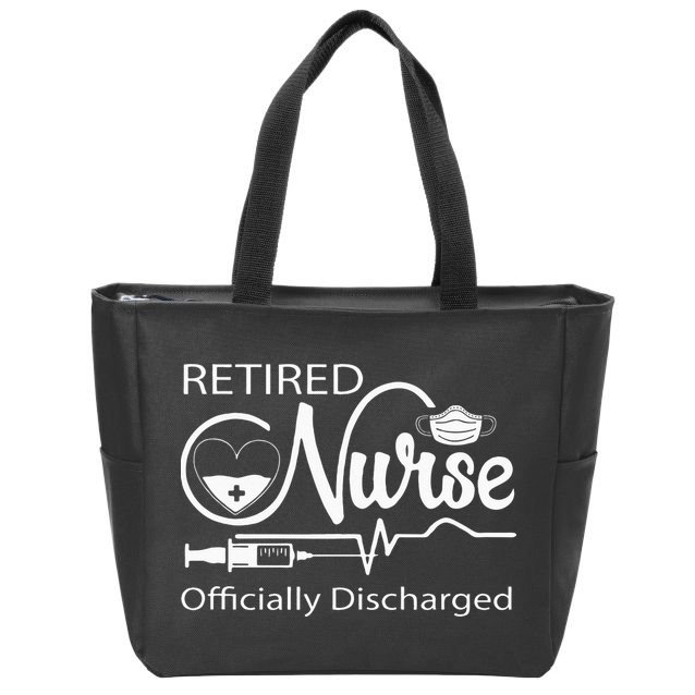 Retired Nurse Officially Discharged Retirement Party Gift Zip Tote Bag