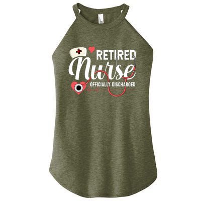 Retired Nurse Officially Discharged Retirement Party Gift Women’s Perfect Tri Rocker Tank