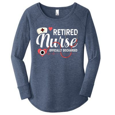 Retired Nurse Officially Discharged Retirement Party Gift Women's Perfect Tri Tunic Long Sleeve Shirt