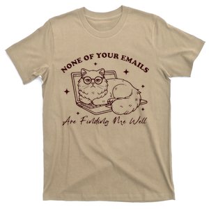 Retro None Of Your Emails Are Finding Me Well Funny Cute Cat T-Shirt