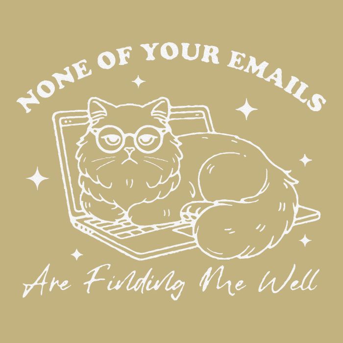 Retro None Of Your Emails Are Finding Me Well Funny Cute Cat Mousepad