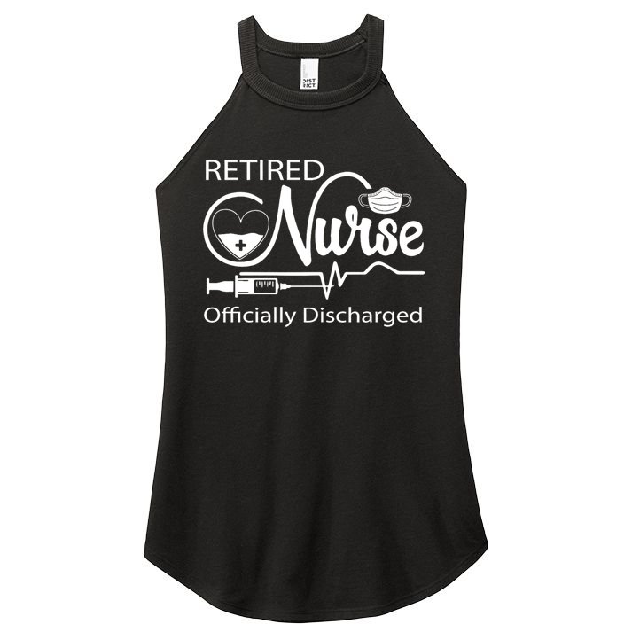 Retired Nurse Officially Discharged Retirement Party Gift Women's Perfect Tri Rocker Tank