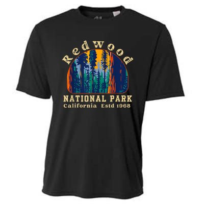 Redwood National Park California Retro Vintage Camping Gifts Cooling Performance Crew T-Shirt