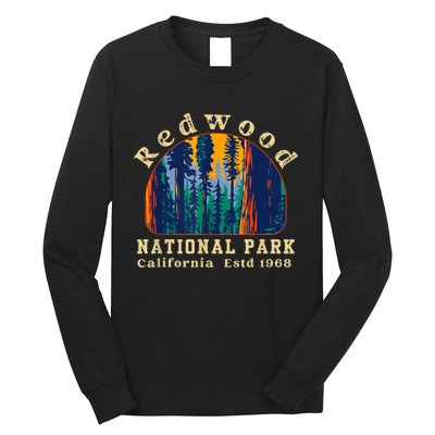 Redwood National Park California Retro Vintage Camping Gifts Long Sleeve Shirt