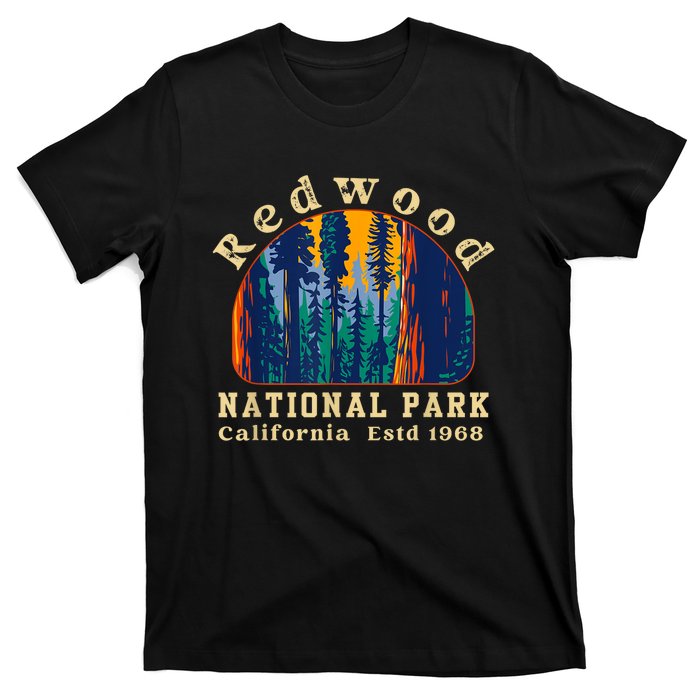 Redwood National Park California Retro Vintage Camping Gifts T-Shirt