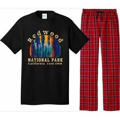 Redwood National Park California Retro Vintage Camping Gifts Pajama Set