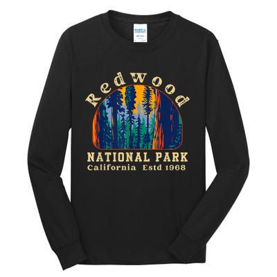 Redwood National Park California Retro Vintage Camping Gifts Tall Long Sleeve T-Shirt