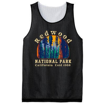 Redwood National Park California Retro Vintage Camping Gifts Mesh Reversible Basketball Jersey Tank