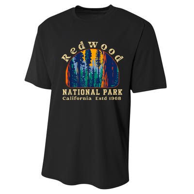 Redwood National Park California Retro Vintage Camping Gifts Performance Sprint T-Shirt