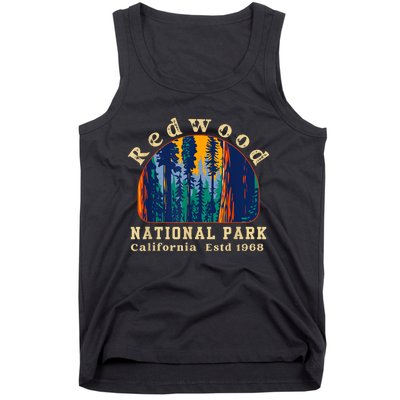 Redwood National Park California Retro Vintage Camping Gifts Tank Top