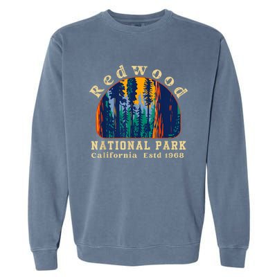 Redwood National Park California Retro Vintage Camping Gifts Garment-Dyed Sweatshirt