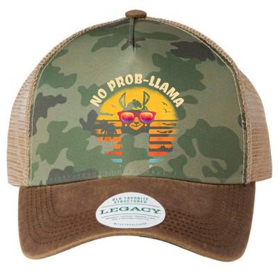 Retro NO PROBLLAMA Vintage Llama Alpaca Gift Idea Legacy Tie Dye Trucker Hat