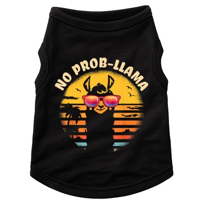 Retro NO PROBLLAMA Vintage Llama Alpaca Gift Idea Doggie Tank