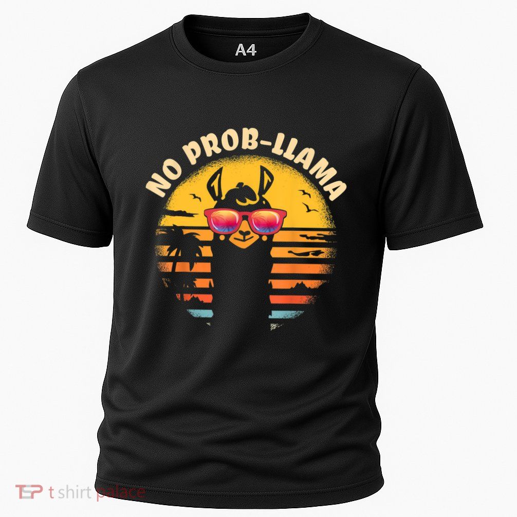 Retro NO PROBLLAMA Vintage Llama Alpaca Gift Idea Performance Shirt