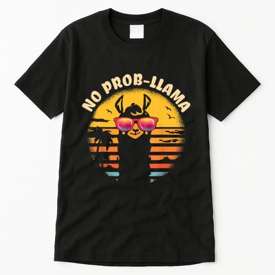 Retro NO PROBLLAMA Vintage Llama Alpaca Gift Idea Tall T-Shirt