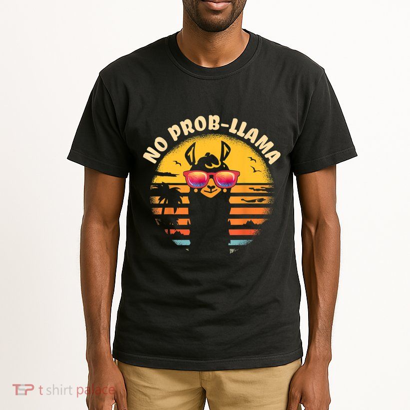 Retro NO PROBLLAMA Vintage Llama Alpaca Gift Idea Tall T-Shirt