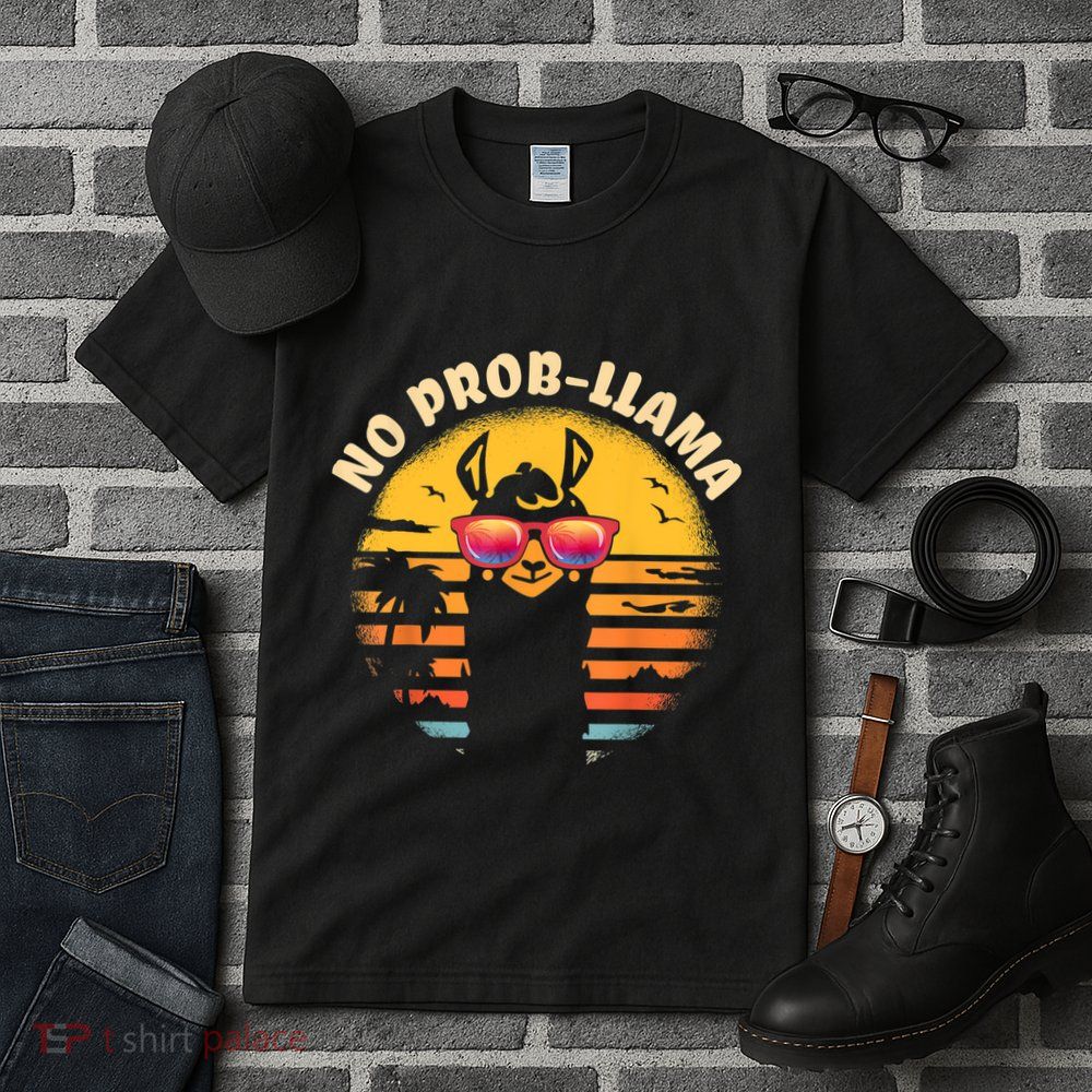Retro NO PROBLLAMA Vintage Llama Alpaca Gift Idea Tall T-Shirt
