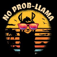 Retro NO PROBLLAMA Vintage Llama Alpaca Gift Idea Backpack