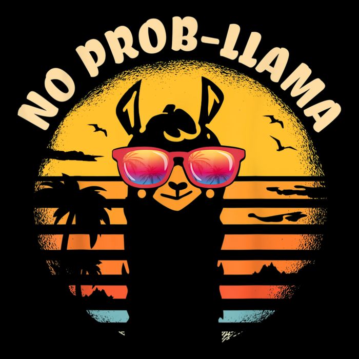 Retro NO PROBLLAMA Vintage Llama Alpaca Gift Idea Backpack