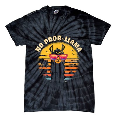 Retro NO PROBLLAMA Vintage Llama Alpaca Gift Idea Tie-Dye T-Shirt