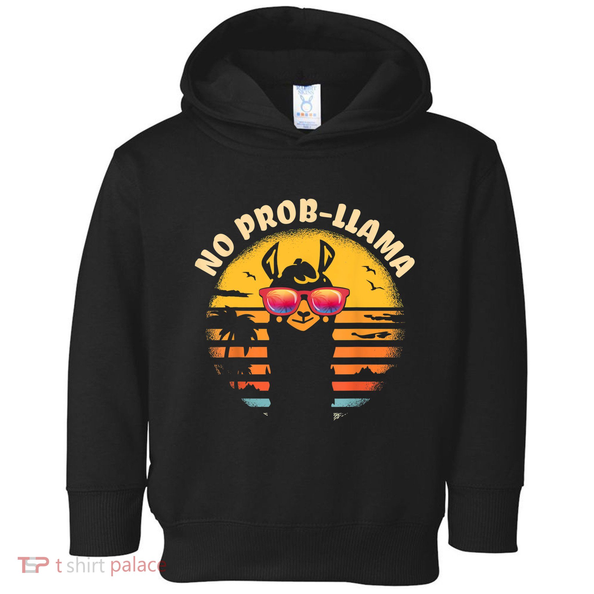 Retro NO PROBLLAMA Vintage Llama Alpaca Gift Idea Toddler Hoodie
