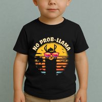 Retro NO PROBLLAMA Vintage Llama Alpaca Gift Idea Toddler T-Shirt