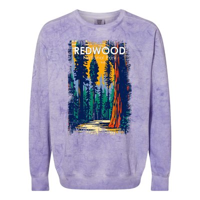 Redwood National Park Vintage Distressed Colorblast Crewneck Sweatshirt