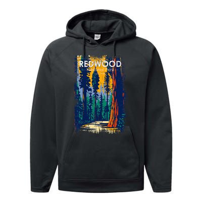 Redwood National Park Vintage Distressed Performance Fleece Hoodie