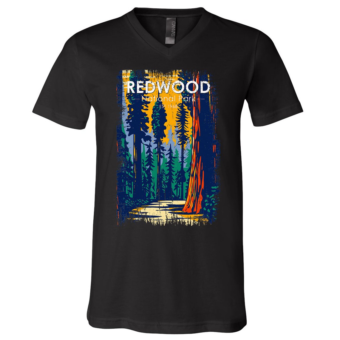 Redwood National Park Vintage Distressed V-Neck T-Shirt
