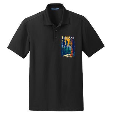 Redwood National Park Vintage Distressed Dry Zone Grid Polo