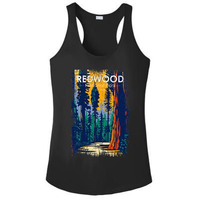Redwood National Park Vintage Distressed Ladies PosiCharge Competitor Racerback Tank